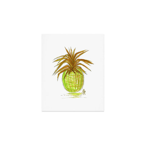 Madart Inc. Green and Gold Pineapple Art Print