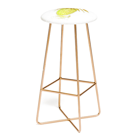 Madart Inc. Green and Gold Pineapple Bar Stool