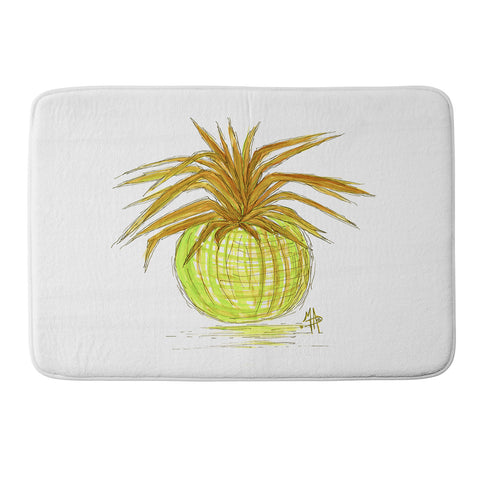 Madart Inc. Green and Gold Pineapple Memory Foam Bath Mat