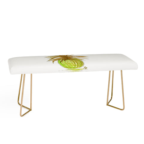 Madart Inc. Green and Gold Pineapple Bench