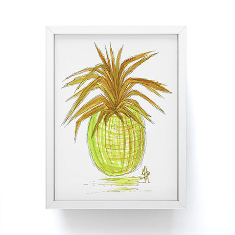 Madart Inc. Green and Gold Pineapple Framed Mini Art Print