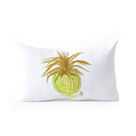 Madart Inc. Green and Gold Pineapple Oblong Throw Pillow