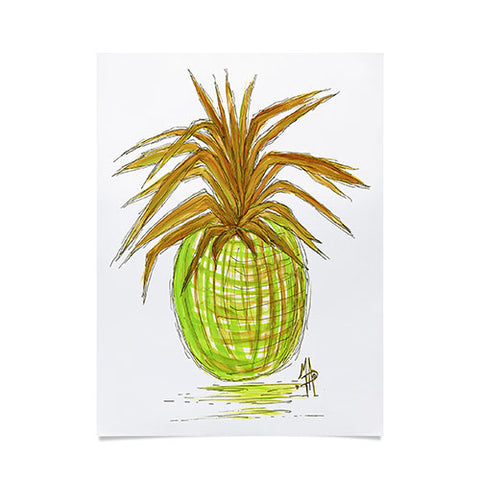Madart Inc. Green and Gold Pineapple Poster