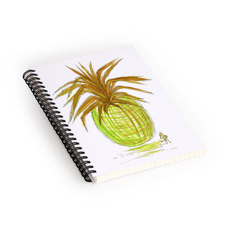 Madart Inc. Green and Gold Pineapple Spiral Notebook
