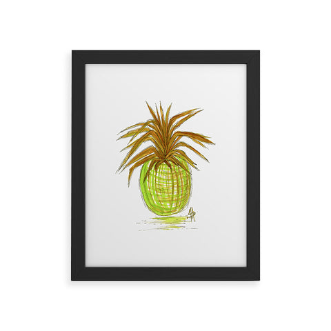 Madart Inc. Green and Gold Pineapple Framed Art Print
