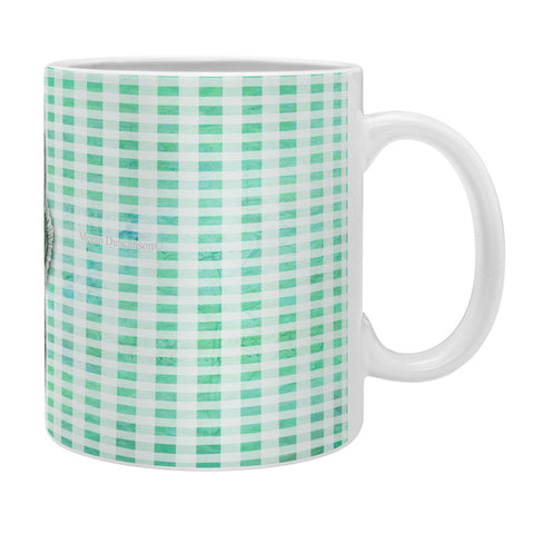 Madart Inc. Green Seahorse Gingham Pattern Coffee Mug