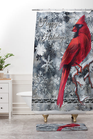 Madart Inc. Happy Holidays Design Shower Curtain And Mat