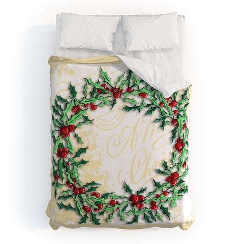 Madart Inc. Holly Wreath Duvet Cover