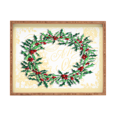 Madart Inc. Holly Wreath Rectangular Tray