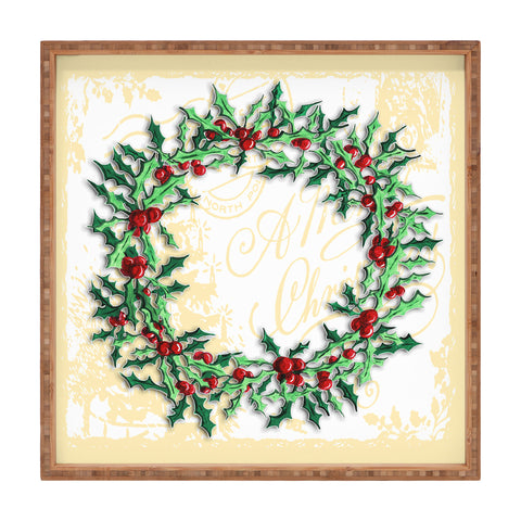 Madart Inc. Holly Wreath Square Tray