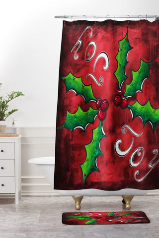 Madart Inc. Mistletoe Joy Shower Curtain And Mat