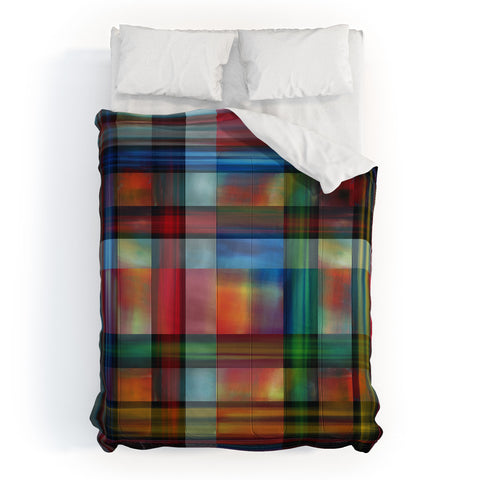 Madart Inc. Multi Abstracts Plaid Comforter