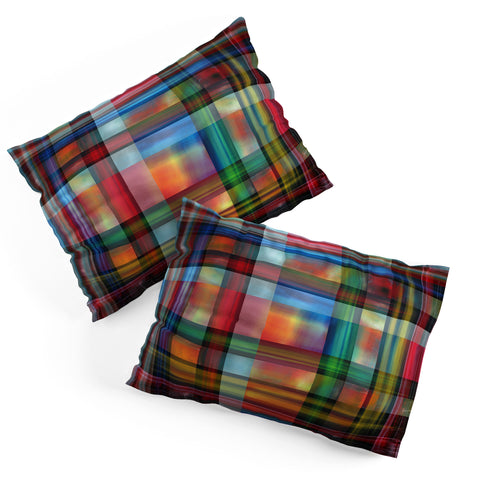 Madart Inc. Multi Abstracts Plaid Pillow Shams