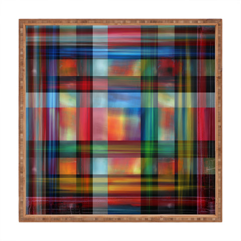 Madart Inc. Multi Abstracts Plaid Square Tray