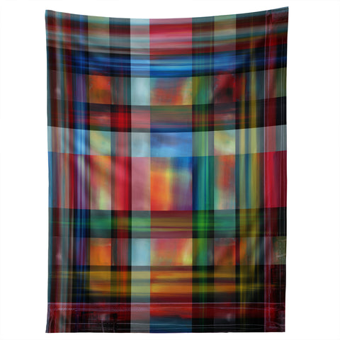 Madart Inc. Multi Abstracts Plaid Tapestry