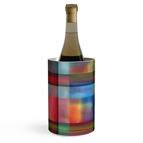 Madart Inc. Multi Abstracts Plaid Wine Chiller