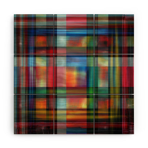 Madart Inc. Multi Abstracts Plaid Wood Wall Mural