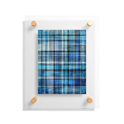 Madart Inc. Multi Blues Plaid Floating Acrylic Print