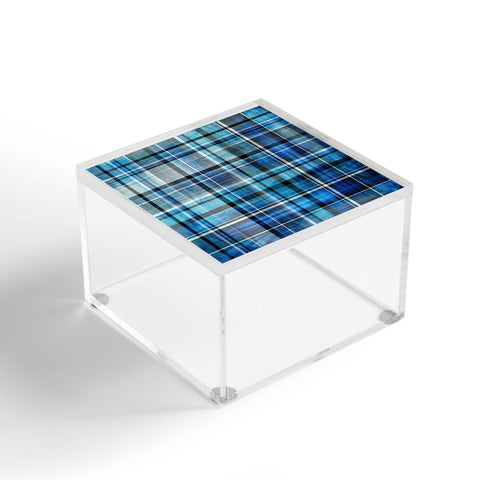 Madart Inc. Multi Blues Plaid Acrylic Box