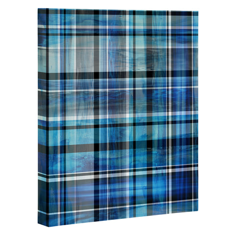 Madart Inc. Multi Blues Plaid Art Canvas