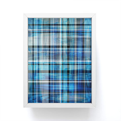 Madart Inc. Multi Blues Plaid Framed Mini Art Print