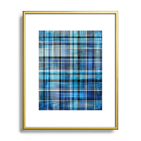 Madart Inc. Multi Blues Plaid Metal Framed Art Print