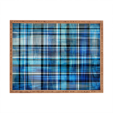 Madart Inc. Multi Blues Plaid Rectangular Tray