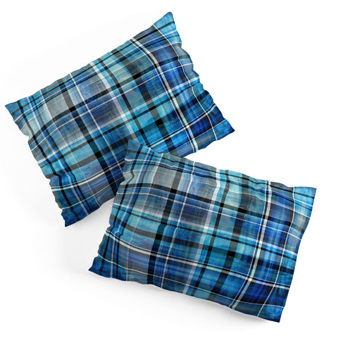 Madart Inc. Multi Blues Plaid Pillow Shams