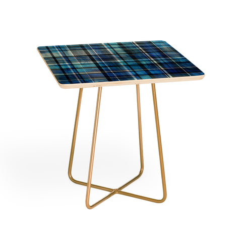 Madart Inc. Multi Blues Plaid Side Table