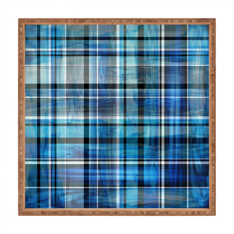 Madart Inc. Multi Blues Plaid Square Tray