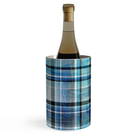 Madart Inc. Multi Blues Plaid Wine Chiller