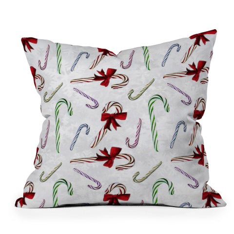 Madart Inc. Multi Candy Canes Throw Pillow