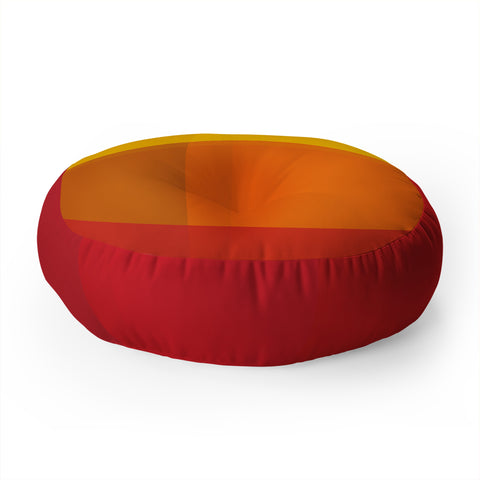 Madart Inc. Orange Sorbet Floor Pillow Round