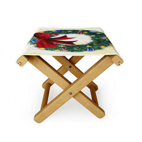 Madart Inc. Pine Wreath Folding Stool