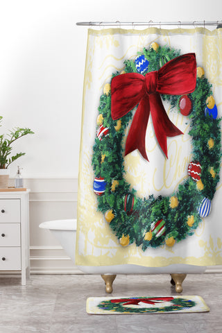 Madart Inc. Pine Wreath Shower Curtain And Mat
