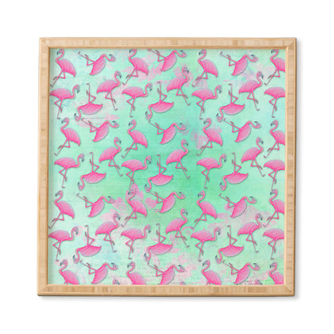 Madart Inc. Pink and Aqua Flamingos Framed Wall Art