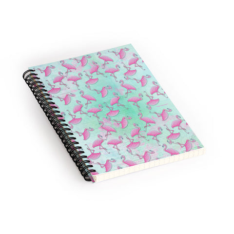 Madart Inc. Pink and Aqua Flamingos Spiral Notebook