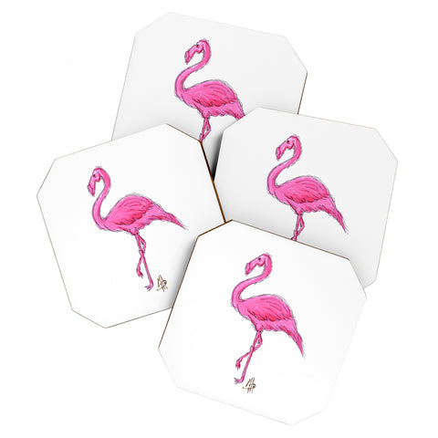 Madart Inc. Pinkest Flamingo Coaster Set