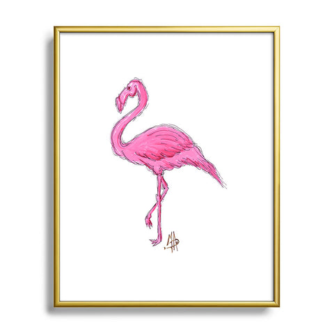 Madart Inc. Pinkest Flamingo Metal Framed Art Print