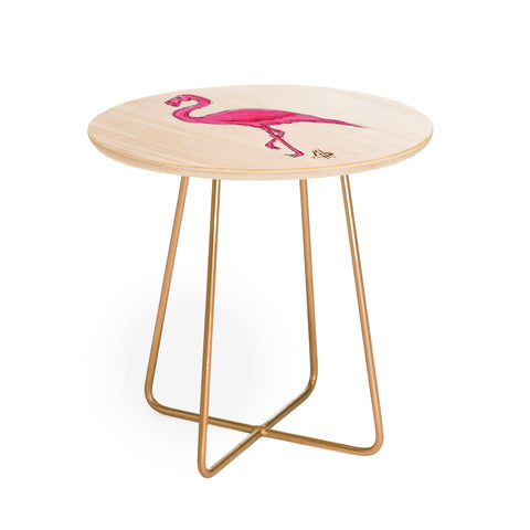 Madart Inc. Pinkest Flamingo Round Side Table
