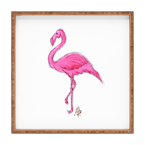 Madart Inc. Pinkest Flamingo Square Tray