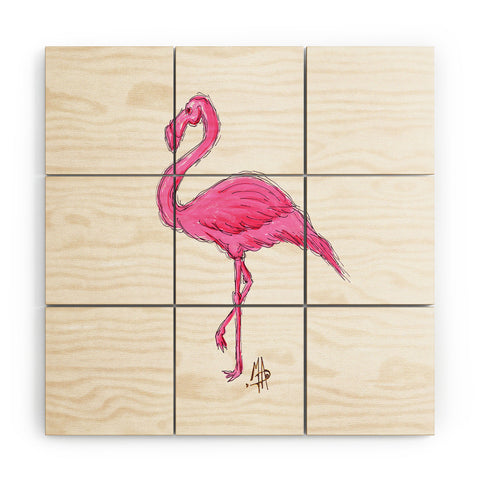 Madart Inc. Pinkest Flamingo Wood Wall Mural