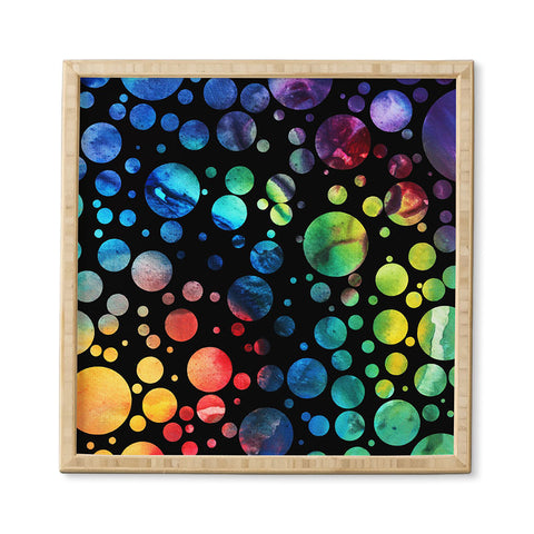 Madart Inc. Polka Dots Black Framed Wall Art
