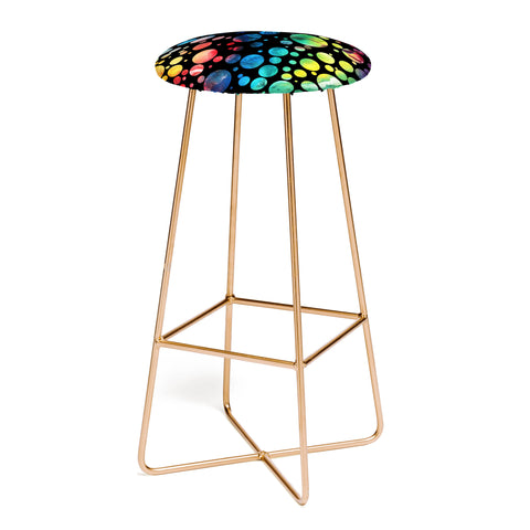 Madart Inc. Polka Dots Black Bar Stool