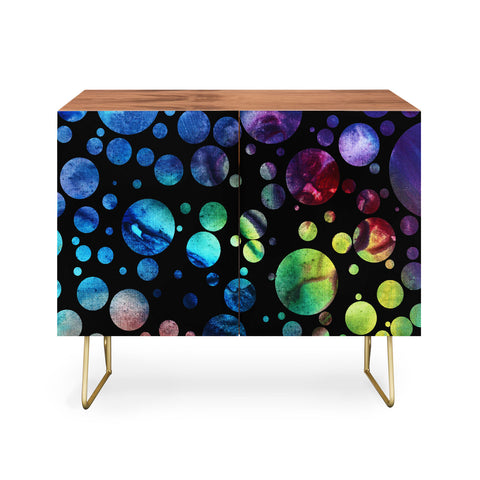 Madart Inc. Polka Dots Black Credenza
