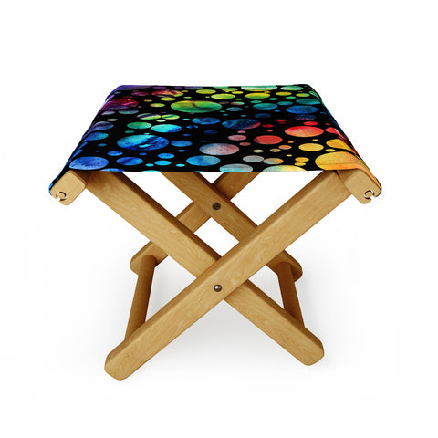 Madart Inc. Polka Dots Black Folding Stool
