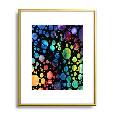 Madart Inc. Polka Dots Black Metal Framed Art Print