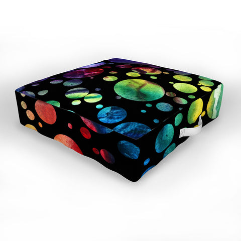 Madart Inc. Polka Dots Black Outdoor Floor Cushion