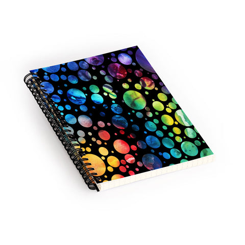 Madart Inc. Polka Dots Black Spiral Notebook