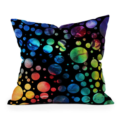 Madart Inc. Polka Dots Black Throw Pillow